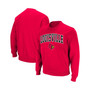 Men's Red Louisville Cardinals Arch and Logo Crew Neck Sweatshirt