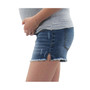 Medium Wash Fray Hem Maternity Short with Belly Band