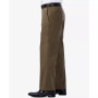 Men's Premium No Iron Khaki Classic Fit Flat Front Hidden Expandable Waist Pant