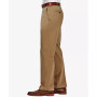 Men's Premium No Iron Khaki Classic Fit Flat Front Hidden Expandable Waist Pant