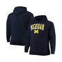 Men's Navy Michigan Wolverines Big and Tall Arch Over Logo Powerblend Pullover Hoodie