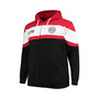 Men's Red, Black LA Clippers Big and Tall Colorblock Wordmark Tripod Full-Zip Hoodie