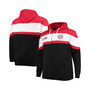 Men's Red, Black LA Clippers Big and Tall Colorblock Wordmark Tripod Full-Zip Hoodie