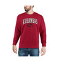 Men's Cardinal Arkansas Razorbacks Arch and Logo Crew Neck Sweatshirt