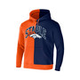 Men's NFL X Staple Orange, Blue Denver Broncos Split Logo Pullover Hoodie