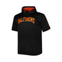 Men's Black, Orange Baltimore Orioles Big and Tall Contrast Short Sleeve Pullover Hoodie