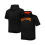 Men's Black, Orange Baltimore Orioles Big and Tall Contrast Short Sleeve Pullover Hoodie