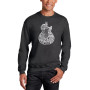 Men's Rock Guitar Head Word Art Crewneck Sweatshirt