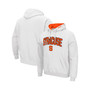 Men's White Syracuse Orange Arch and Logo 3.0 Pullover Hoodie