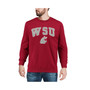 Men's Crimson Washington State Cougars Arch & Logo Crew Neck Sweatshirt