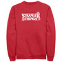 Men's Stranger Things Stranger Snowflakes Logo Crew Fleece Pullover