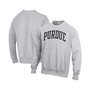 Men's Heathered Gray Purdue Boilermakers Arch Reverse Weave Pullover Sweatshirt
