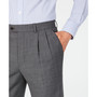Men's Classic-Fit UltraFlex Stretch Gray Sharkskin Pleated Suit Pants