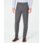Men's Classic-Fit UltraFlex Stretch Gray Sharkskin Pleated Suit Pants