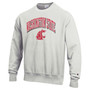 Men's Heathered Gray Washington State Cougars Arch Over Logo Reverse Weave Pullover Sweatshirt