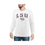 Men's White LSU Tigers Arch Logo Crew Neck Sweatshirt