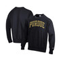 Men's Black Purdue Boilermakers Arch Reverse Weave Pullover Sweatshirt