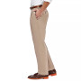 Men's Premium No Iron Khaki Classic Fit Pleat Hidden Expandable Waist Pants