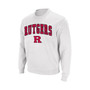 Men's White Rutgers Scarlet Knights Arch & Logo Crew Neck Sweatshirt