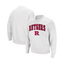 Men's White Rutgers Scarlet Knights Arch & Logo Crew Neck Sweatshirt