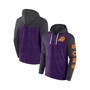 Men's Branded Heather Purple, Heather Charcoal Phoenix Suns Down and Distance Full-Zip Hoodie