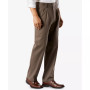 Men's Big & Tall Easy Classic Pleated Fit Khaki Stretch Pants