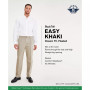 Men's Big & Tall Easy Classic Pleated Fit Khaki Stretch Pants