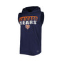 Men's Navy Chicago Bears Relay Sleeveless Pullover Hoodie