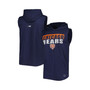 Men's Navy Chicago Bears Relay Sleeveless Pullover Hoodie