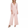 Women's Surplice-Neck Balloon-Sleeve Jumpsuit