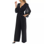 Women's Surplice-Neck Balloon-Sleeve Jumpsuit