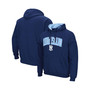Men's Navy Rhode Island Rams Arch and Logo Pullover Hoodie