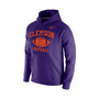 Men's Purple Clemson Tigers Retro Football Club Fleece Pullover Hoodie