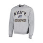 Men's Heather Gray Navy Midshipmen High Motor Pullover Sweatshirt
