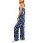Juniors' Floral-Print Ruched-Front Jumpsuit