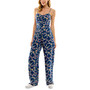 Juniors' Floral-Print Ruched-Front Jumpsuit
