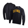 Men's Black Iowa Hawkeyes Big and Tall Reverse Weave Fleece Crewneck Pullover Sweatshirt