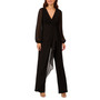 Women's Chiffon-Trim Jersey Jumpsuit