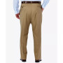 Men's Big & Tall Premium No Iron Khaki Classic Fit Flat Front Hidden Expandable Waistband Pants