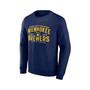Men's Branded Heathered Navy Milwaukee Brewers Classic Move Pullover Sweatshirt