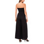 Women's Strapless Smock Bodice Slit Jumpsuit