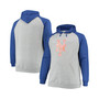 Men's Branded Heather Gray, Royal New York Mets Big and Tall Raglan Pullover Hoodie