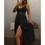 Women's Demetria V-neck Lace Trims Sleeveless Romper