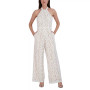 Women's Lace Twist-Neck Wide-Leg Jumpsuit