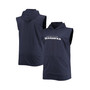 Men's College Navy Seattle Seahawks Big and Tall Muscle Sleeveless Pullover Hoodie