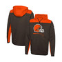Men's Brown Cleveland Browns Combine Authentic Hard Hitter Pullover Hoodie