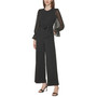 Crewneck Chiffon Flare-Leg Jumpsuit