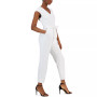 Women's V-Neck Belted Jumpsuit