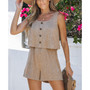 Women's Slub Knit Flounce Tank Romper
