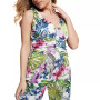 Women's Popliar Sleeveless V-neck Tropical-Print Jumpsuit